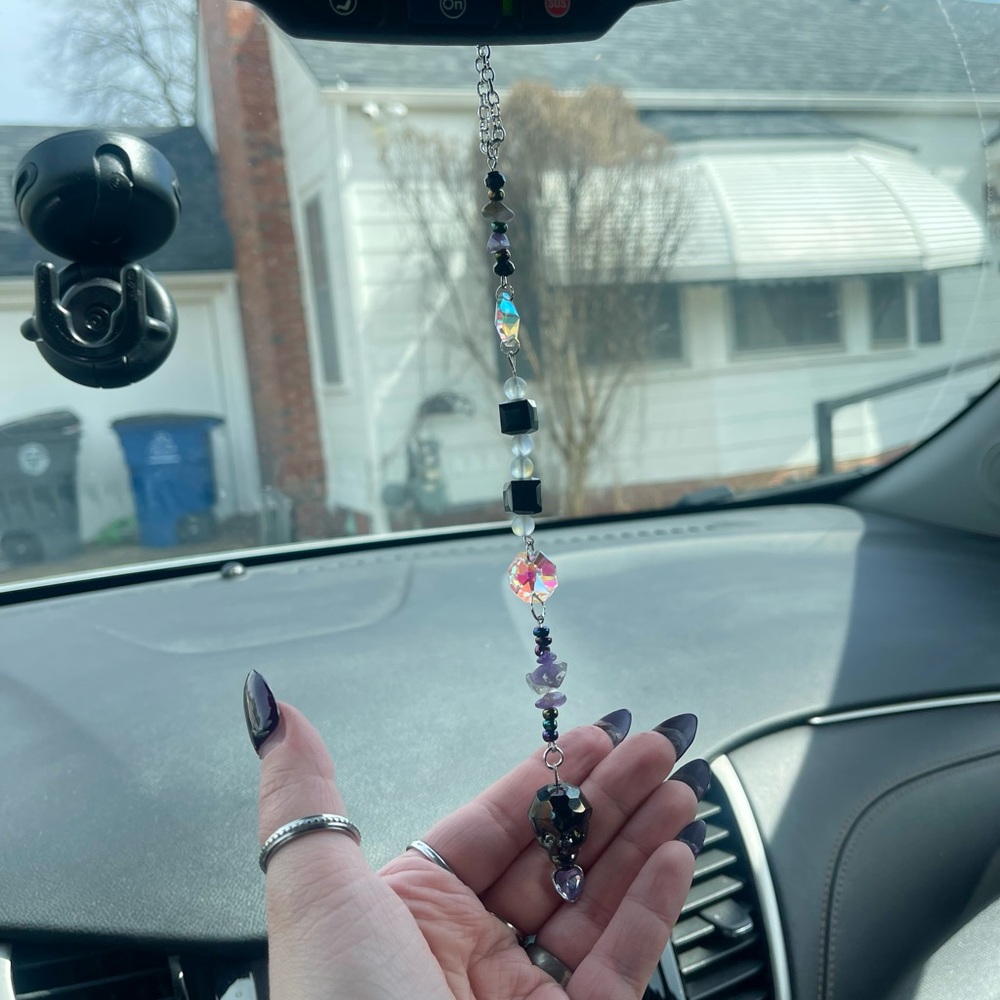 Beaded Skull Car Charm